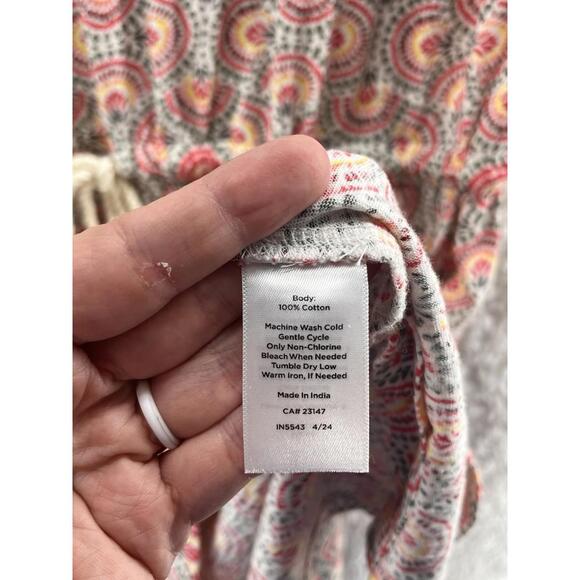 T By Talbots Dress Women's Large Medallion Print Sleeveless 100% Cotton New - Picture 8 of 9